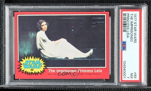 1977 Topps Star Wars #89 The imprisoned Princess Leia — PSA 7