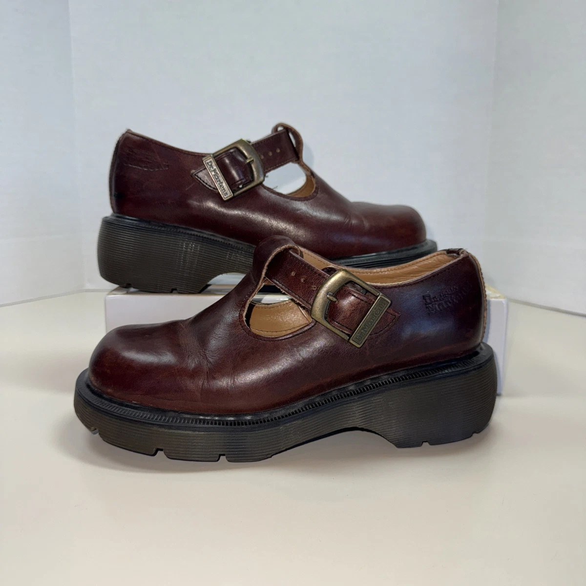 Vtg Doc Martens Sz 8M 9W Grizzly Chunky Platform Oxford Boots Shoes Brown Dr. Martens Buzz 8i Wmn Shoes - brown (dark brown grizzly) main image 3