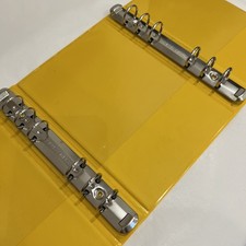 ORGANIZER-DUPLEX TRI-FOLD-FILOFAX MISURA PERSONALE-RARO DOPPIO ANELLO-VINILE GIALLO-NUOVO