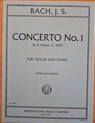 Bach Concerto No. 1 In A Minor S. 1041 For Violin & Piano IMC 1598 Galamian 