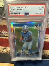 2023 Panini Donruss Optic - Rated Rookie Jahmyr Gibbs #236 Holo Prizm RC PSA 9