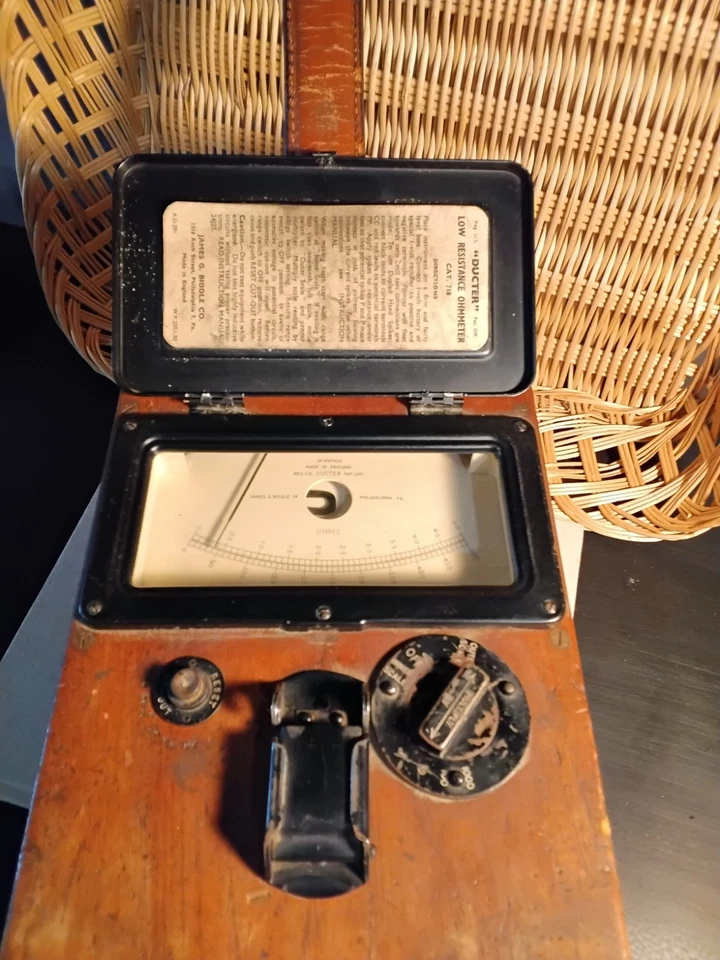 Ohmímetro de baja resistencia con conducto Biddle vintage/antiguo Foto 2 de 4