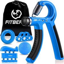 Light Blue 5-Pack Hand Grip Strengthener Kit, Adjustable 10-132lbs Resistance