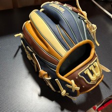 Wilson 12" Softball Glove Navy Brown All-Around Durable Leather
