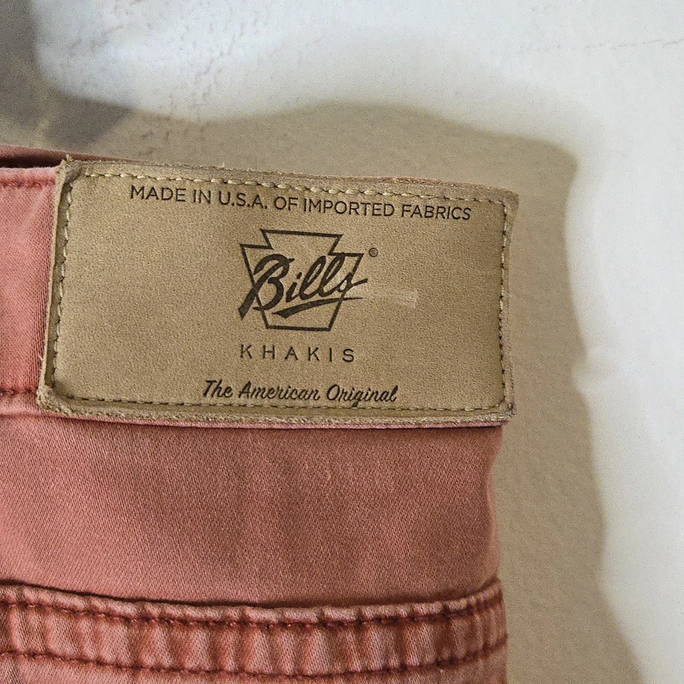 Pantalones Bills Khakis Caqui Para Hombre 42x34 (ajuste 42x33) Calce Recto Rojo Hecho en EE. UU.  Foto 4 de 4