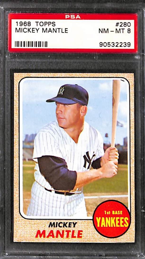 1968 TOPPS #280 Mickey Mantle PSA 8 NM-MT 90532239 