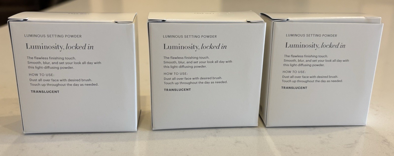 Glo Skin Beauty Luminous Setting Powder Translucent (3) 0.14oz/4.2g Each Sealed