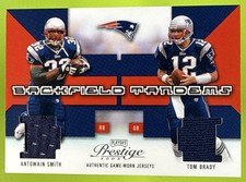 2003 Playoff Prestige Tom Brady Antowain Smith #BT-12 Backfield Tandems /400 MEM