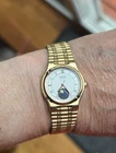 Vintage Seiko Quartz 25mm  Moonphase White Dial Women's Watch New Battery