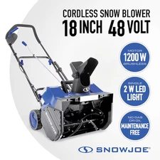 Snow Joe 48-Volt 4-Ah Cordless Snow Blower 2x4.0Ah 48-volt 18-in Single-stage