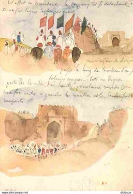 AK - Kunst - Malerei - Eugène Delacroix - Marokkanische Reiter vor l