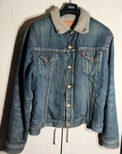 LEVI  S Vintage Sherpa Lined Trucker Denim Jacket Mens XL Made in USA