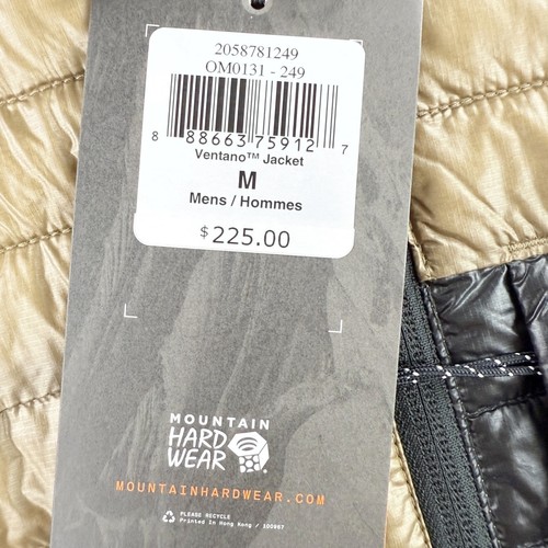 MOUNTAIN HARDWEAR Ventano Jacket Mens Medium Dark Bolt Gold NEW - Picture 5 of 8