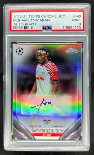 2023 Topps Chrome UEFA Mohamed Simakan Auto #CA-MS Leipzig PSA 9