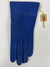 Guanti Di Lusso Blue Mocka Lavabie Di Trussardi 6 3/4 Italian Leather Gloves