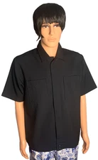 Cintas Men's Black Work Shirt Size M Button Down Short Sleeve Pockets Brand New