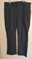 LL Bean Tech Pants Mens 46x33 Blue  Hiking Straight Outdoor Sport Lots Of Pocket
