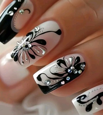 Selbstklebende Kunstnägel 24Stück Nails künstliche Fingernäge Set Chinesen Style