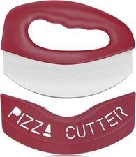 Urbanstrive Heavy Duty Stainless Steel Pizza Cutter with Cover, Super Red 