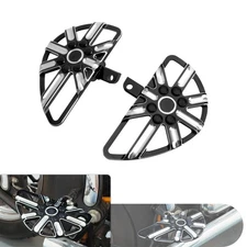 2X Black Male Mount Passenger Floorboard Set Fit For Touring Glide Softail Dyna