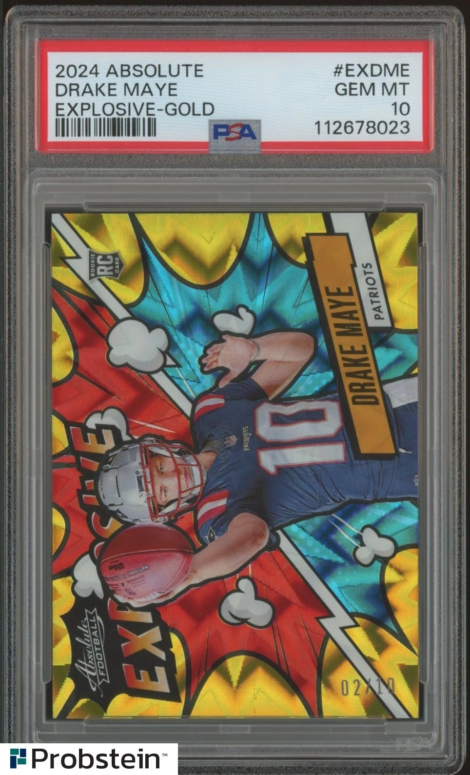 Drake Maye Panini Absolute Explosive #EXDME Gold
