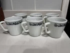 Vintage Pyrex Corning Old Town Blue Onion 1410 Coffee Cups Mugs Set Of 6 Minty