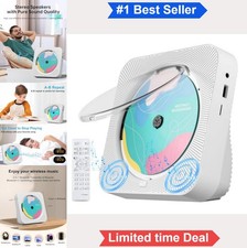 CD Player Portable Bluetooth Desktop with LED Display Remote Control Dual