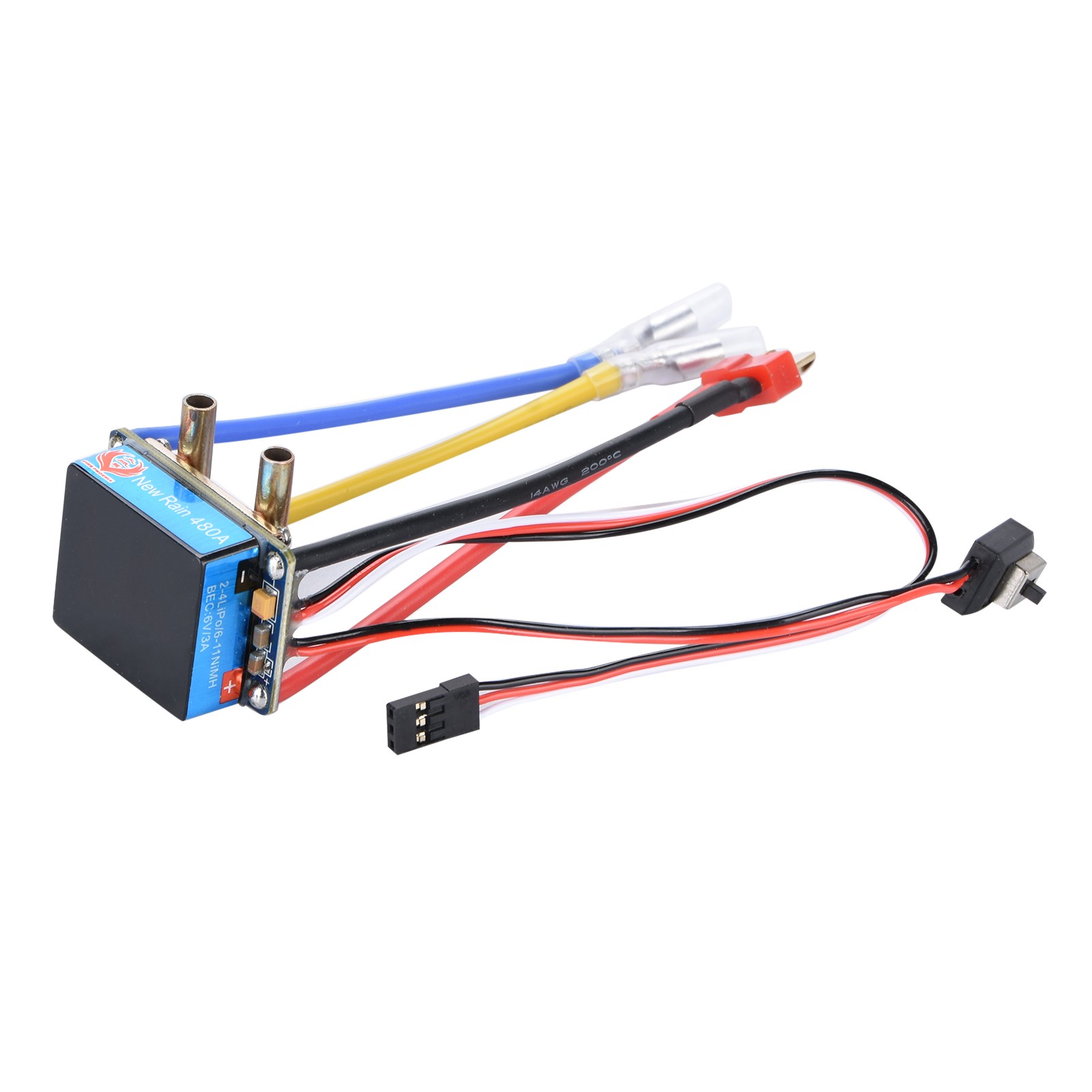 480A Waterproof Brushed ESC Kit with Dual Mode Cooling for RC Boats Cars