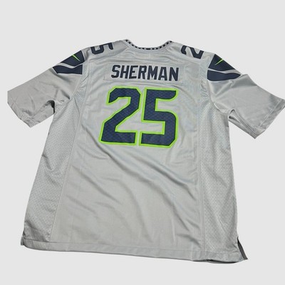 Nike Seattle Seahawks Richard Sherman #25 Mens Size XL Gray Jersey