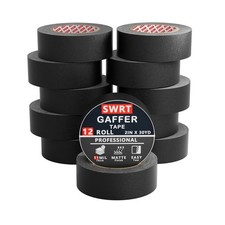 SWRT 12 Pack Gaffers Tape, 11 Mil Industrial Grade Gaffer Tape, 2   