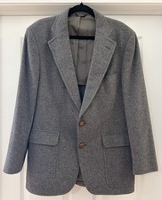 Hunter Haig Vintage 100 Camel Hair Gray Mens Blazer