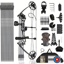 Compound Bow For Adults ＆ Youths,0-70Lbs,Adjustable Archery Hunting Training Set