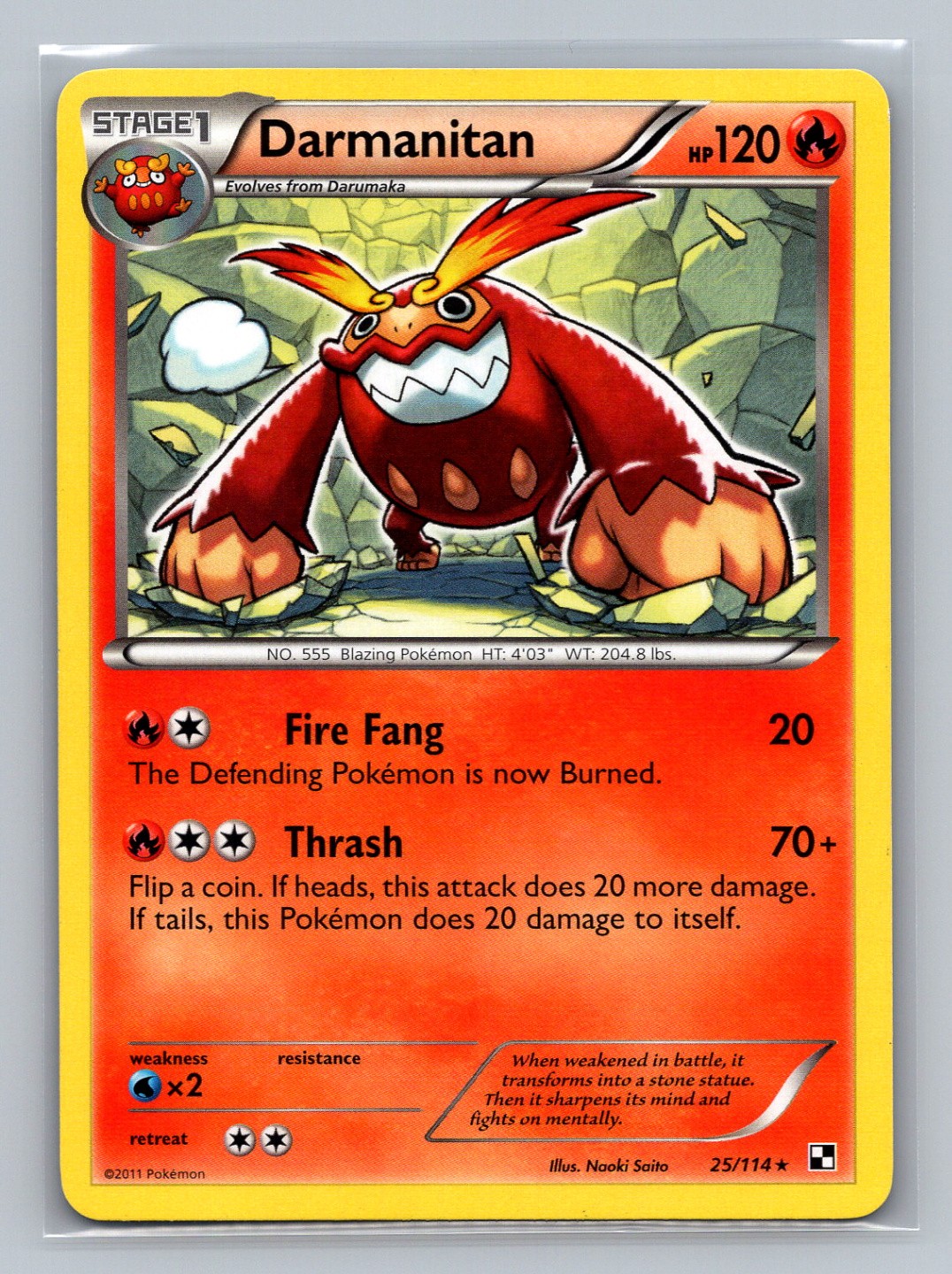 Pokémon TCG Darmanitan 25/114 Black and White Normal LP