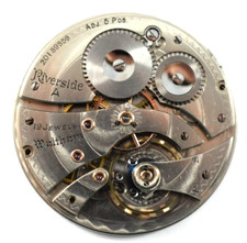 Vintage Waltham Riverside A 14s 19J OF Pocket Watch Movement lot.fm