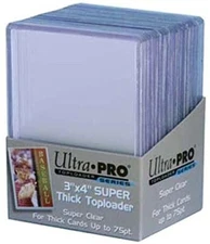 25 Count Ultra Clear Top Loaders for Sports Cards 3x4 Holds 75pt Thickness