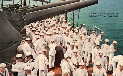 Arrival of Recruits WW2 Training Ship Vintage Postcard
