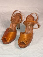 VINTAGE HEELS SIZE 5.5 MADE BRAZIL 70'S-80'S DISCO CHUNKY HEELS