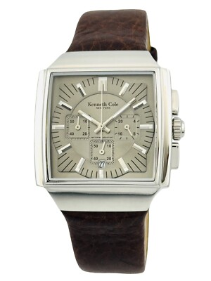 Kenneth Cole KC1232 Chronograph Grey Dial Brown Leather Strap