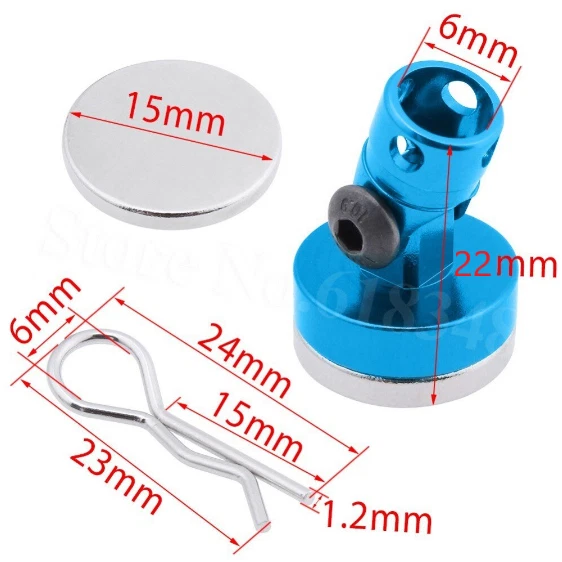 4x RC Magnetische Karosserie Halterung Alu 1:10 1:8 RC Autos Hsp Amewi Buggy  - Bild 2 von 4