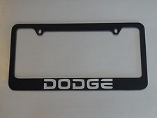Dodge License Plate Frame Glossy Black Metal Brushed Aluminum Text Dodge License Plate Frame Glossy Black Metal Brushed Aluminum Text