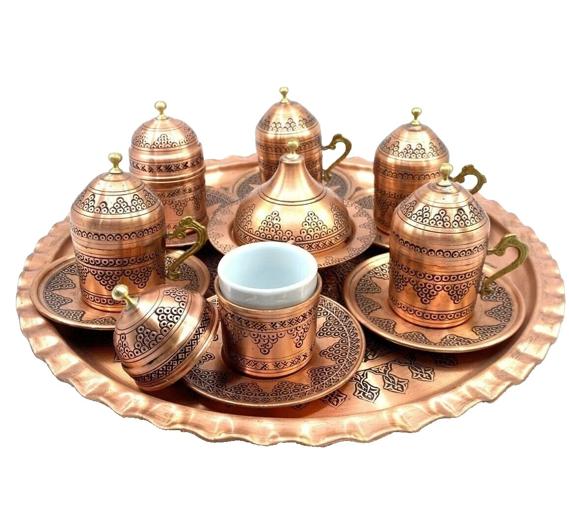 Copper Turkish Complete Coffee Sets