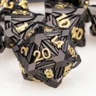 ORIFANTOU 7PCS Metal DND Dice Set with Box Debris RPG Black Gold D and D Dice...