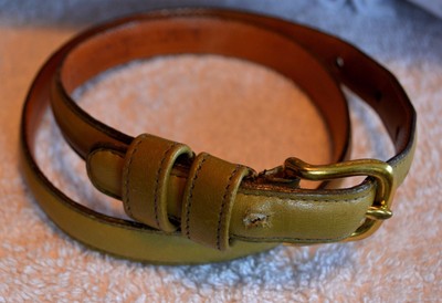 Coach Green and Gold Leather Belt Coach | Accessories | Coach Vintage Wool Leather Green Belt  main image 2
