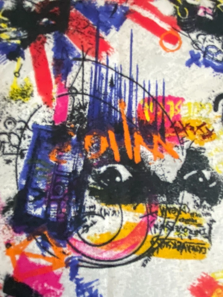 Dr Who ~ Cotton Graffiti Toss Quilt Fabric Remnant 20" x 15" - Image 4 of 4