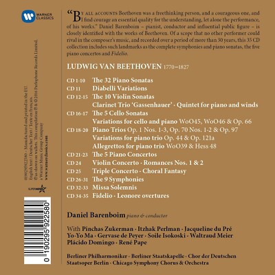 BEETHOVEN BARENBOIM - DANIEL BARENBOIM BOX SET 35 CD NEW LUDWIG