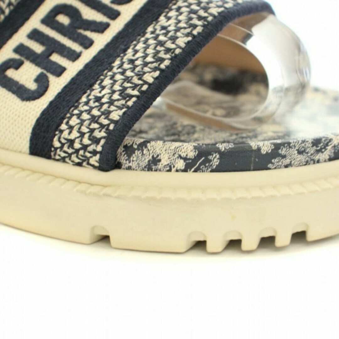 Dior Christian Dway Slide Sandals Canvas Logo Embroidery Dior Christian Dway Slide Sandals Canvas Logo Embroidery
