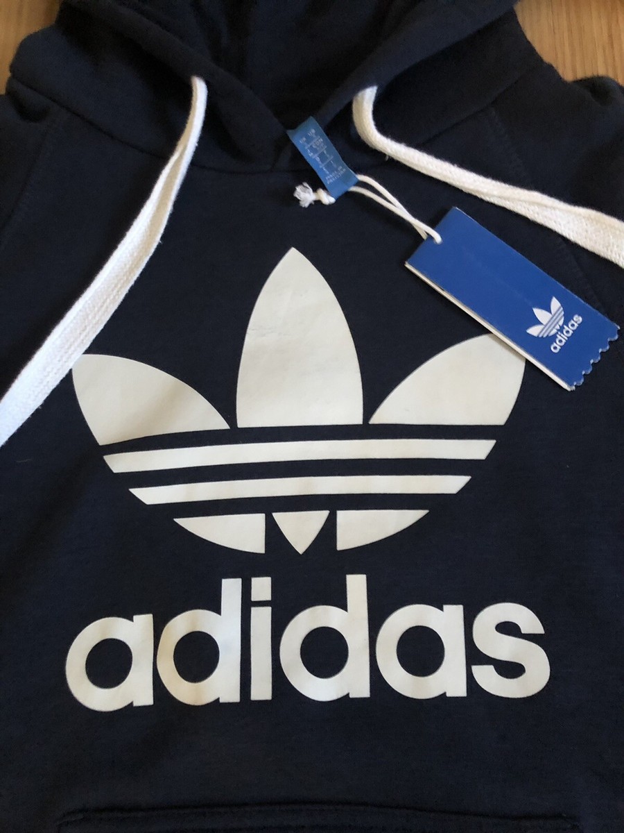 adidas navy trefoil hoodie