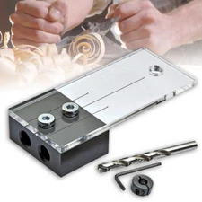 1/4" Dowel Drilling Jig Kit Wood Drilling Guide Hole Locator Woodworking Tool CS