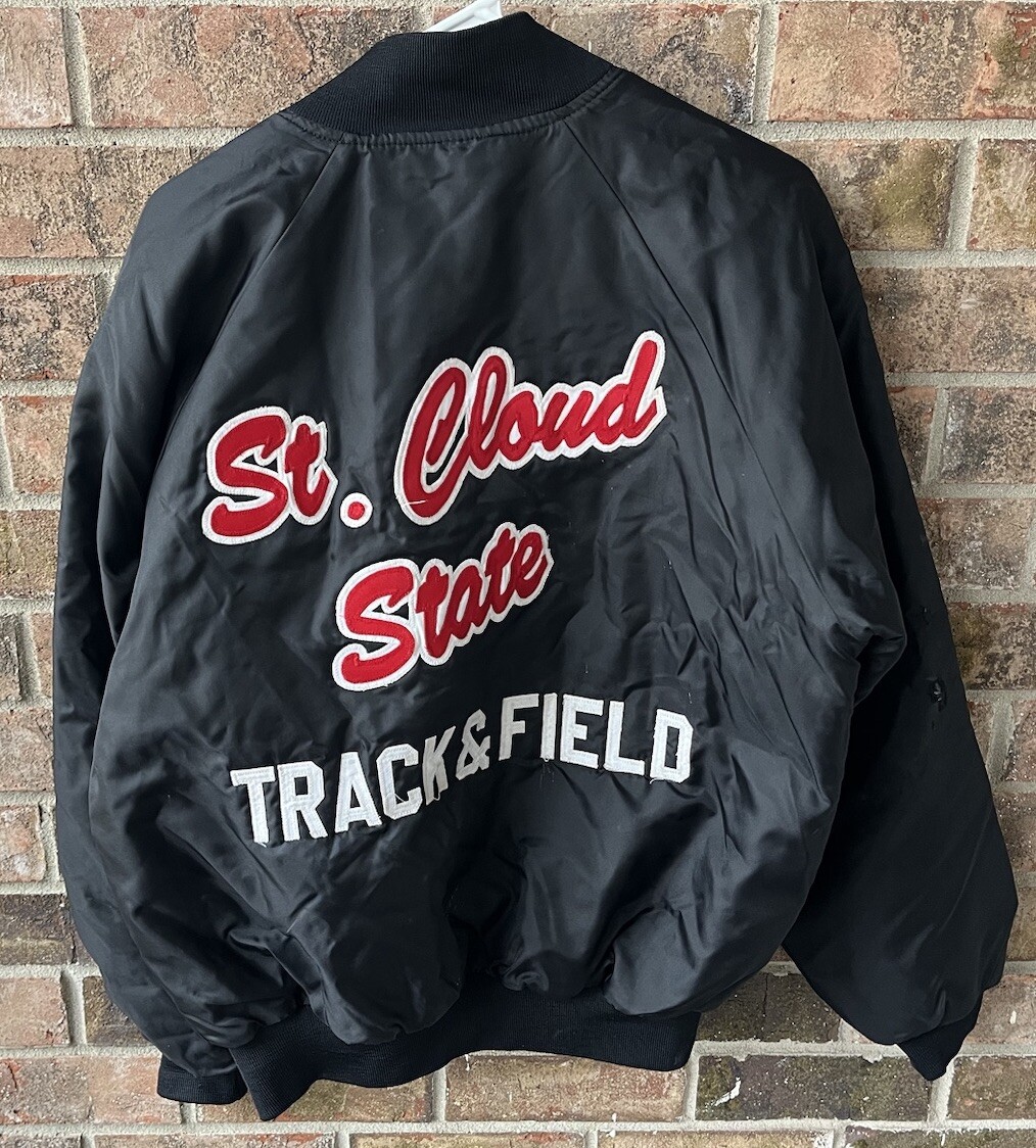 St. Cloud State トラック＆フィールド ジャケット 黒 Vintage 90's Made USA St. Cloud State University Track And