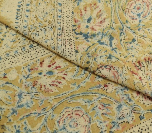 Sushila Vintage Green Scrap Dupatta Pure Cotton Hand Block Printed Long Stole - Picture 9 of 9
